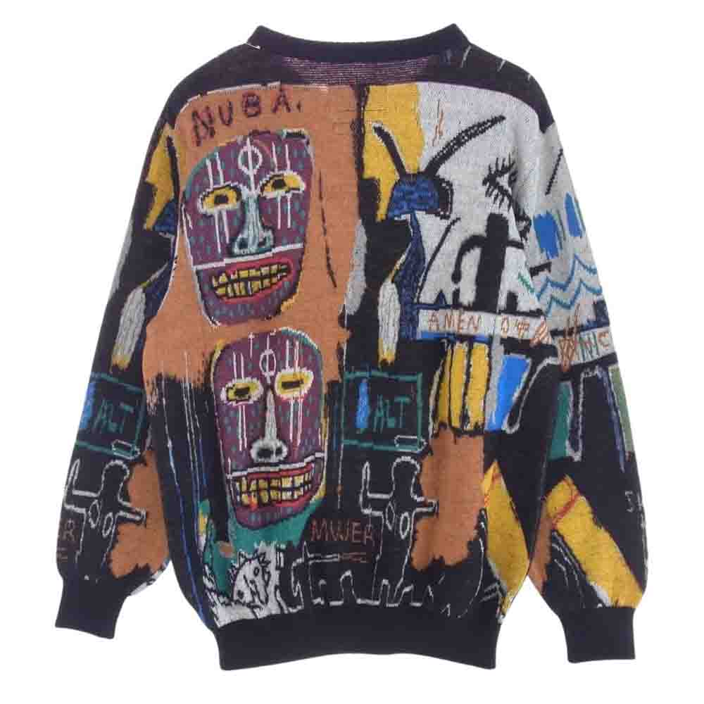 WACKO MARIA ワコマリア BASQUIAT-WM-KN02 JEAN-MICHEL BASQUIAT CREW NECK SWEATER ジャン ミシェル バスキア クルーネック モヘア ニット ブラック系 M【極上美品】【中古】
