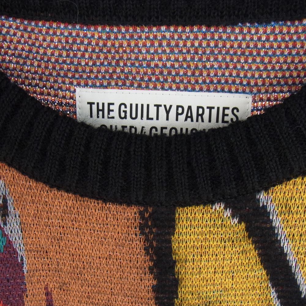 WACKO MARIA ワコマリア BASQUIAT-WM-KN02 JEAN-MICHEL BASQUIAT CREW NECK SWEATER ジャン ミシェル バスキア クルーネック モヘア ニット ブラック系 M【極上美品】【中古】