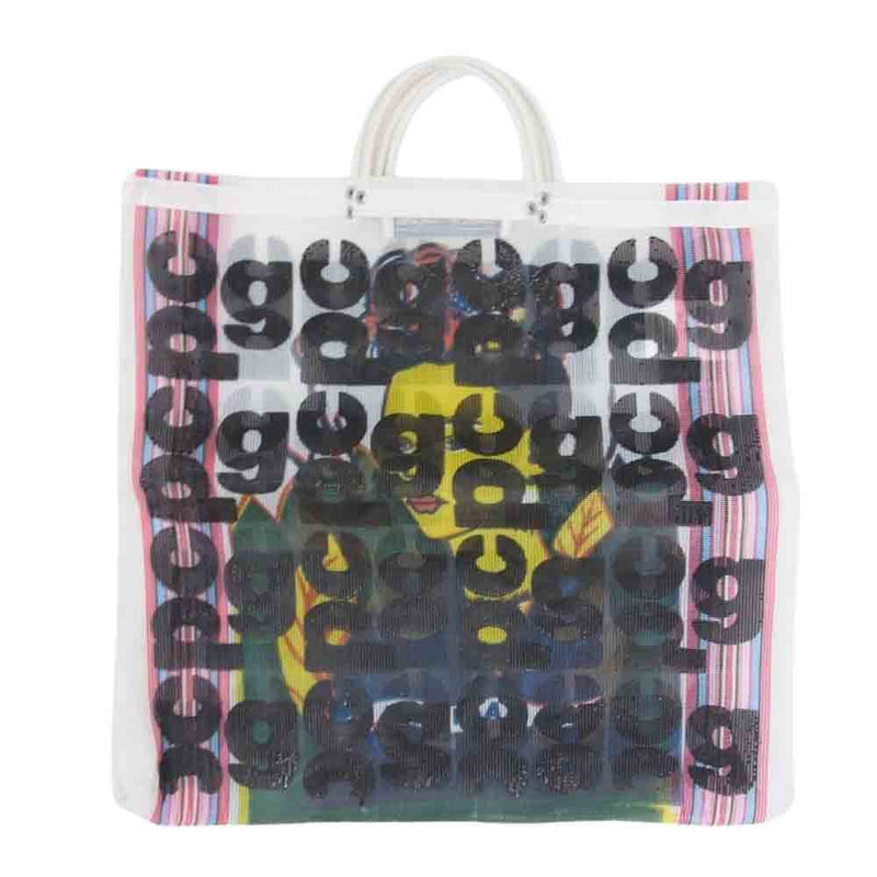 COMME des GARCONS コムデギャルソン OD-K 202 CDG 総柄 メッシュ トートバッグ ホワイト系【中古】