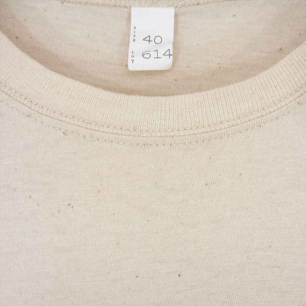 タイガ タカハシ 614 T.T コットン 丸首 クルーネック 無地 半袖 Tシャツ ベージュ系 40【中古】