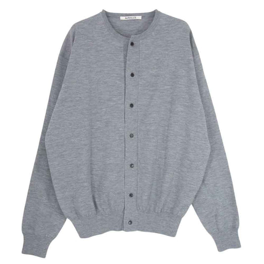AURALEE オーラリー 24SS A24SC01CT CASHMERE HARD TWIST KNIT CARDIGAN カシミア カシミヤ ハードツイスト ニット カーディガン グレー系 4【中古】
