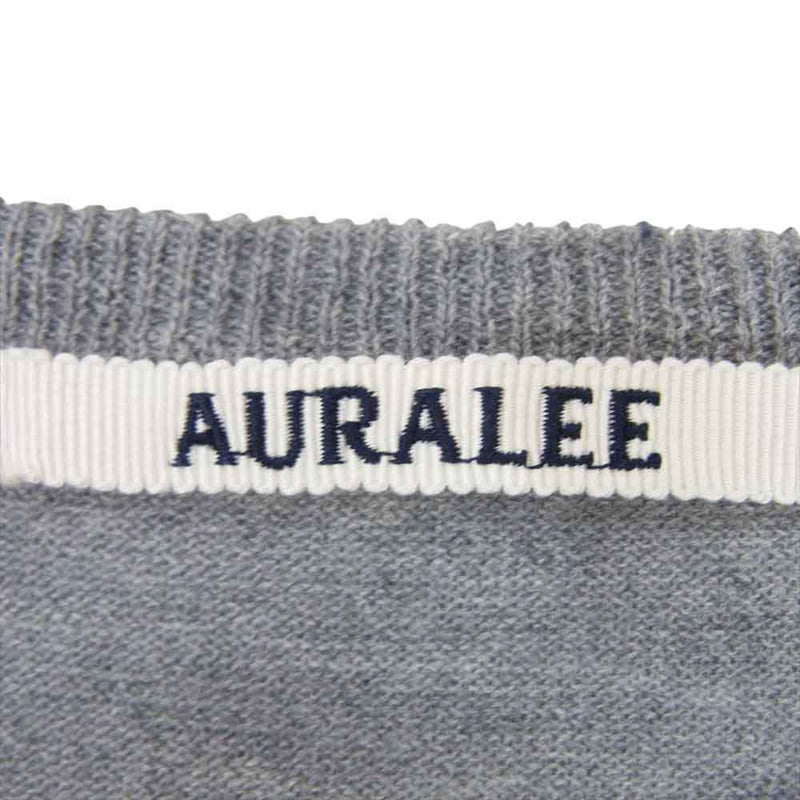 AURALEE オーラリー 24SS A24SC01CT CASHMERE HARD TWIST KNIT CARDIGAN カシミア カシミヤ  ハードツイスト ニット カーディガン グレー系 4【中古】