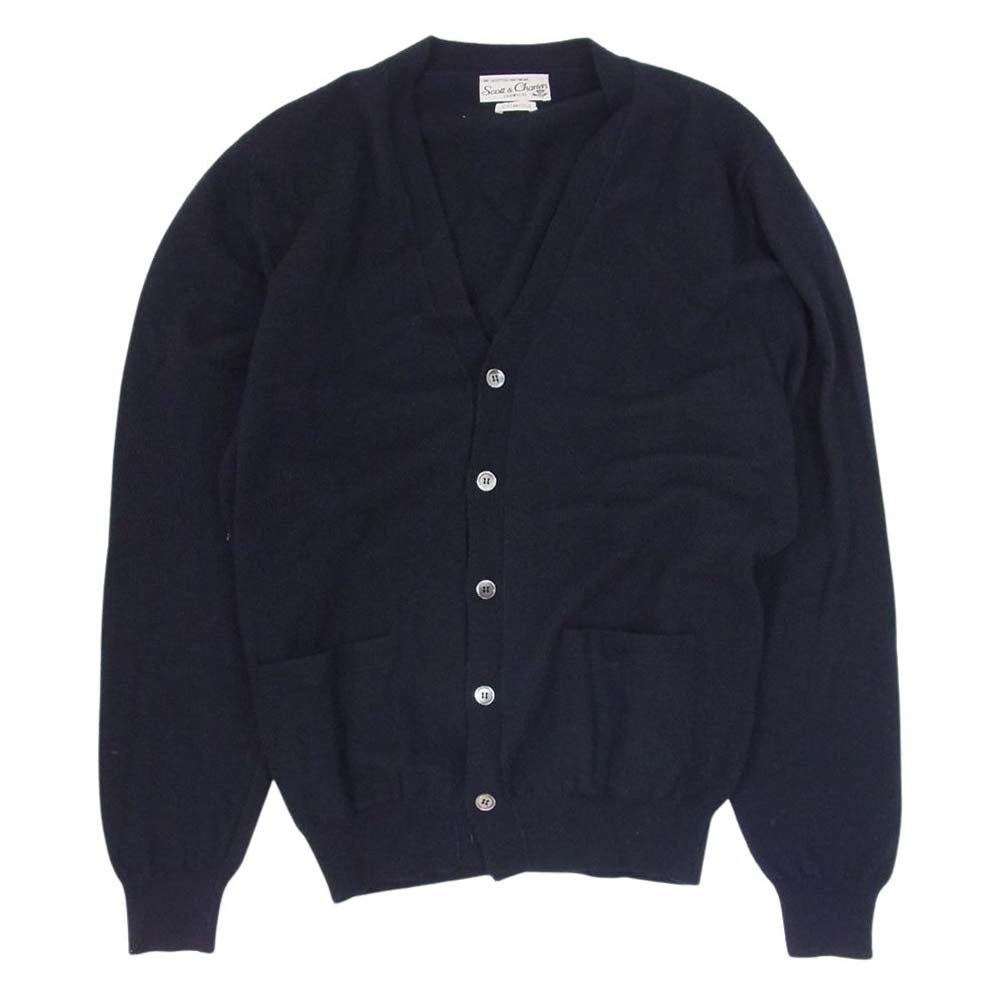 COMOLI コモリ 22AW W03-06001 SCOTT&CHARTERS 別注 カシミア カシミヤ Vネック カーディガン ネイビー系 40【中古】