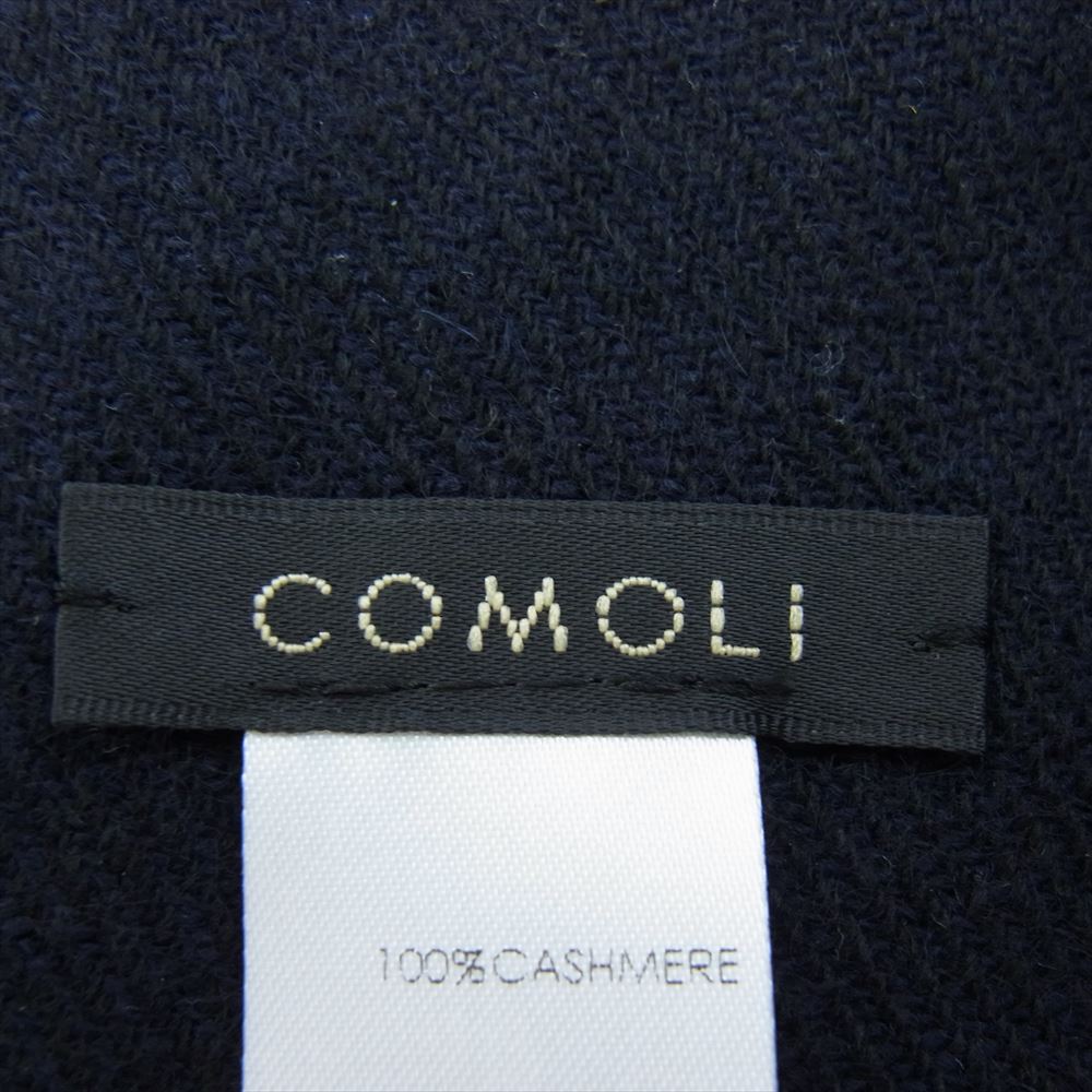 COMOLI コモリ 23AW Y03-07001 CASHMERE STALL カシミア カシミヤ 大判 ストール マフラー  ネイビー系【中古】