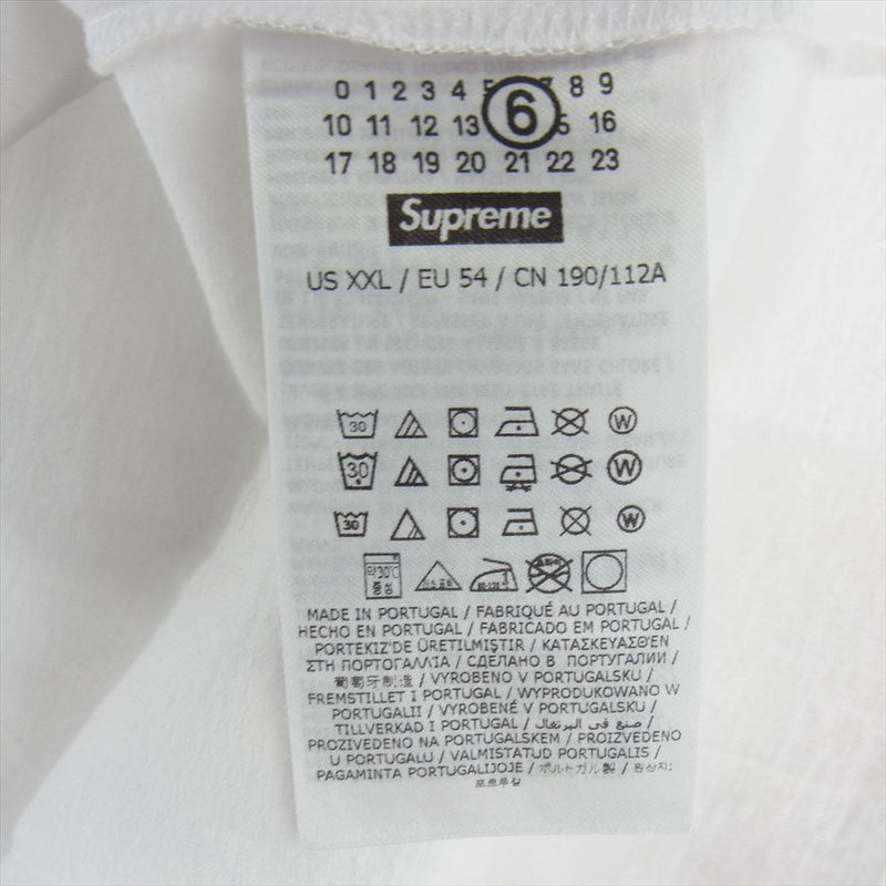 Supreme シュプリーム 24SS × MM6 Maison Margiela Box Logo Tee エムエムシックス メゾンマルジェラ ボックスロゴ 半袖 プリント Tシャツ グレー系 XXL【美品】【中古】