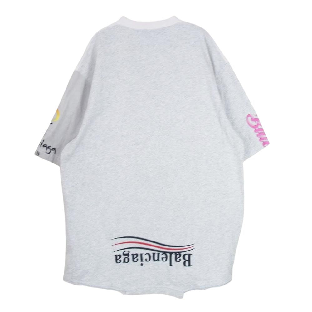 BALENCIAGA バレンシアガ 698811 TMVC9 国内正規品 アップサイドダウン 半袖 プリント Tシャツ ホワイト系 3【中古】