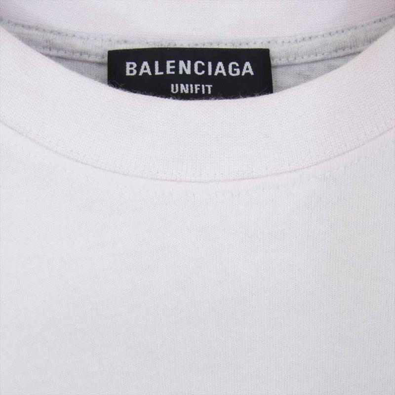 BALENCIAGA バレンシアガ 698811 TMVC9 国内正規品 アップサイドダウン 半袖 プリント Tシャツ ホワイト系 3【中古】