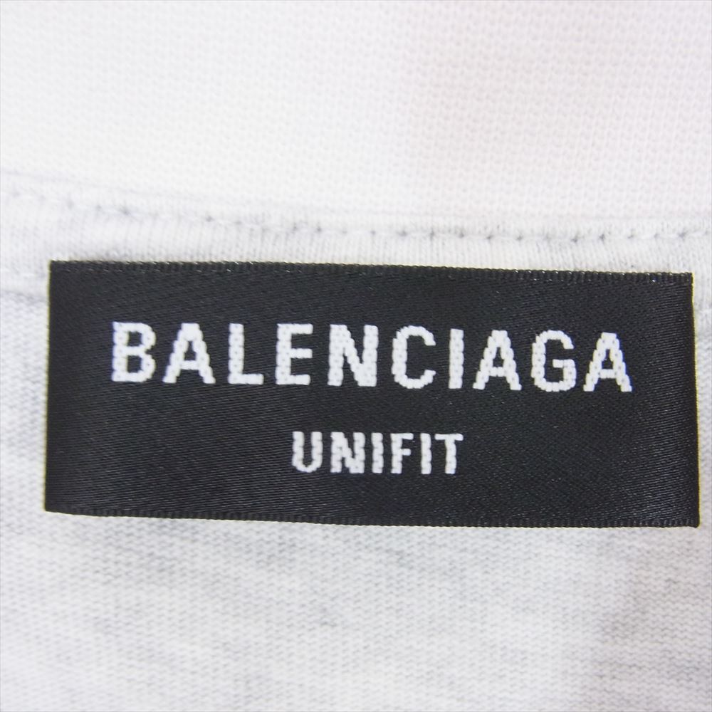 BALENCIAGA バレンシアガ 698811 TMVC9 国内正規品 アップサイドダウン 半袖 プリント Tシャツ ホワイト系 3【中古】