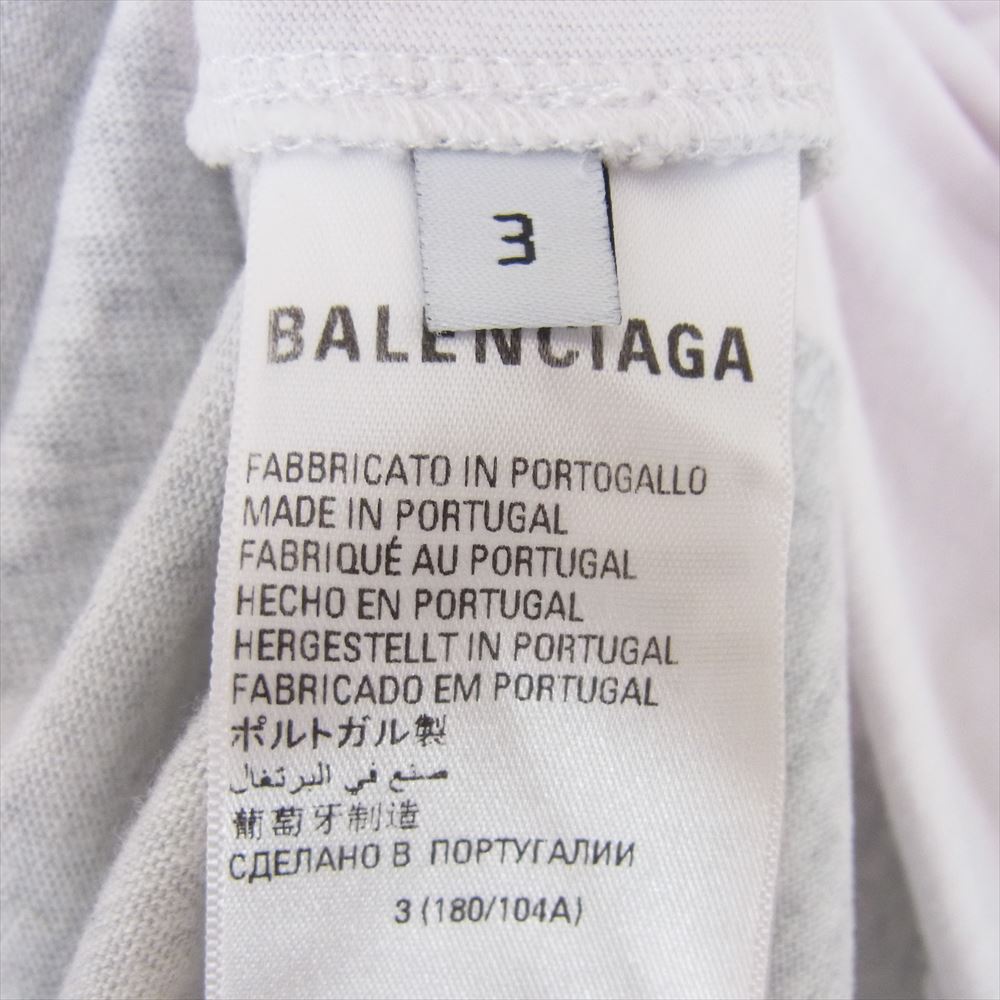 BALENCIAGA バレンシアガ 698811 TMVC9 国内正規品 アップサイドダウン 半袖 プリント Tシャツ ホワイト系 3【中古】