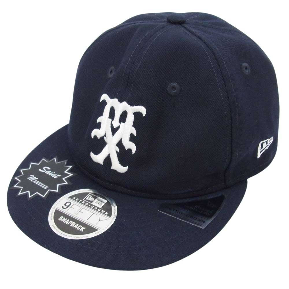 SAINT MICHAEL セントマイケル 24SS × New Era MX NE CAP ニューエラ ロゴ刺繍 ベースボールキャップ ネイビー系【中古】