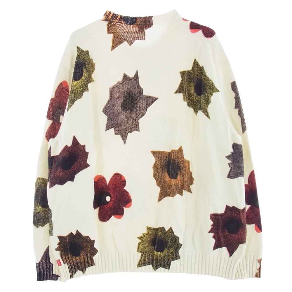 Supreme シュプリーム 22SS Nate Lowman Sweater Bullet Holes & Flowers ネイト ロウマン コットンニット セーター XL【中古】