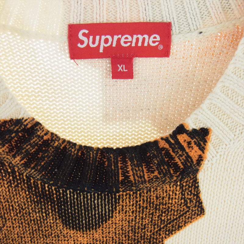 Supreme シュプリーム 22SS Nate Lowman Sweater Bullet Holes & Flowers ネイト ロウマン コットンニット セーター XL【中古】