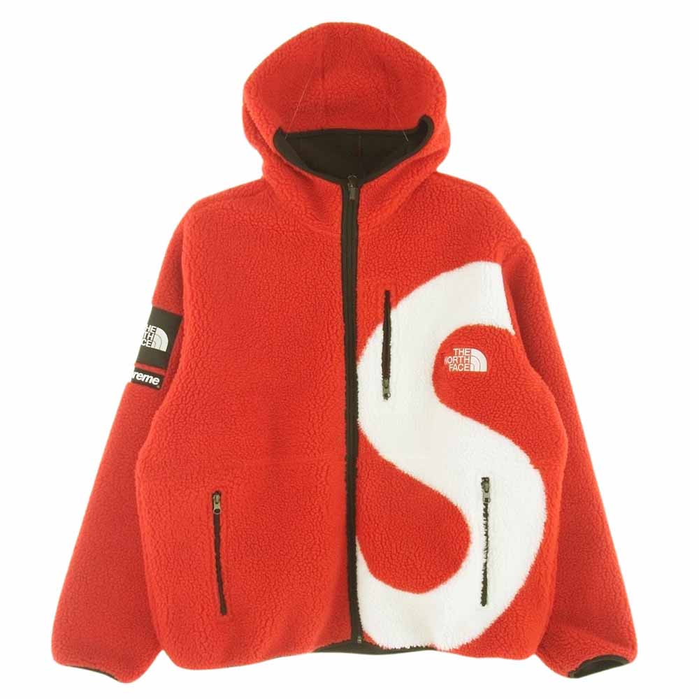 Supreme シュプリーム 20AW NT62004I × THE NORTH FACE S Logo Hooded Fleece Jacket ザノースフェイス エスロゴ フーデッドフリースジャケット レッド系 XL【中古】