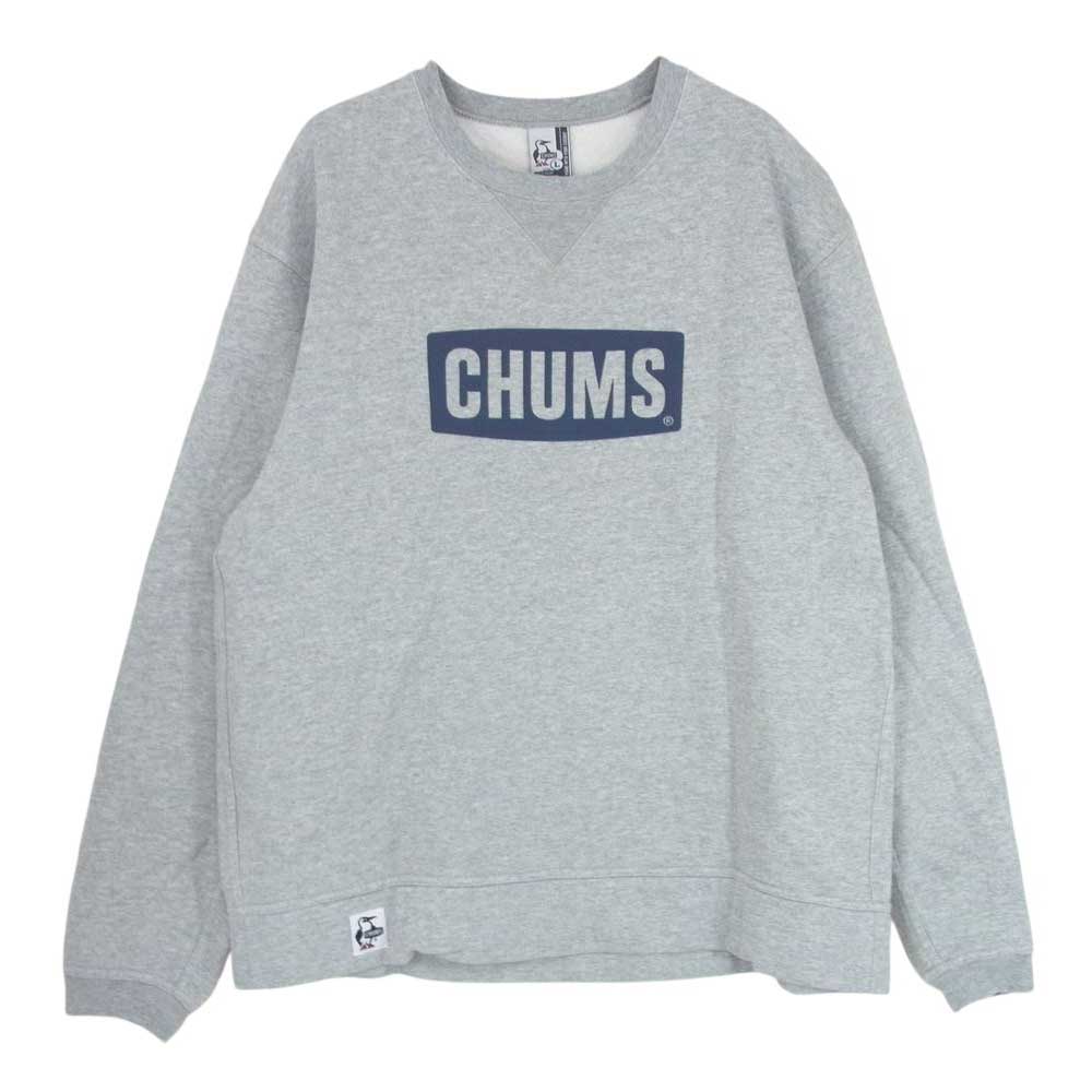 CHUMS チャムス CH00-1416 裏起毛 クルーネック ロゴ クルートップ プルオーバー スウェット トレーナー グレー系 L【中古】
