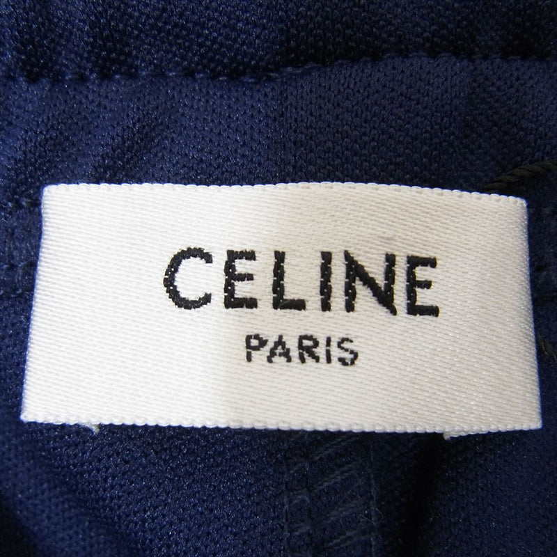 CELINE セリーヌ 23SS 2Z412121O by Hedi Slimane バイ エディ スリマン ダブルフェイス トラック スーツ パンツ ネイビー系 M【美品】【中古】