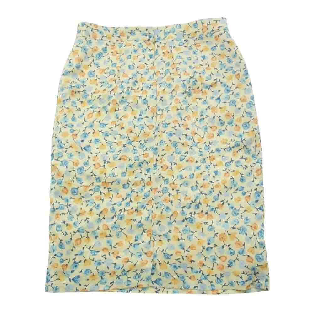 Herno ヘルノ フラワー総柄 花柄 シルク ノーカラージャケット スカート セットアップ 44【中古】