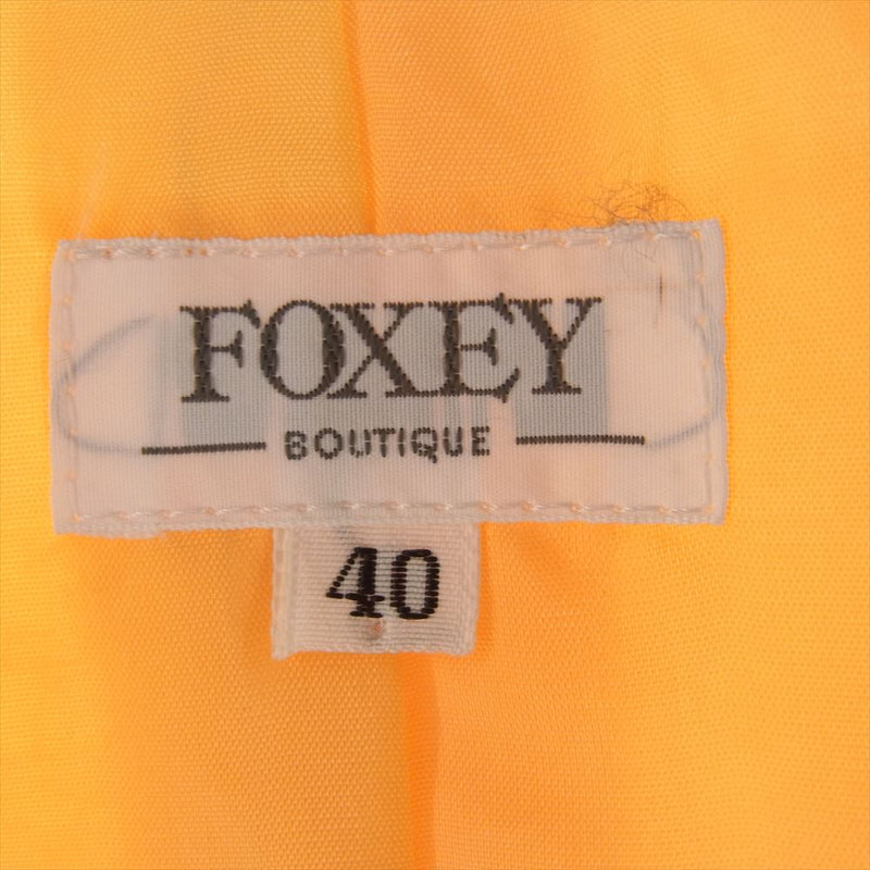 FOXEY フォクシー ボタンレス ボックスシルエット ウール ジャケット イエロー系 40【中古】