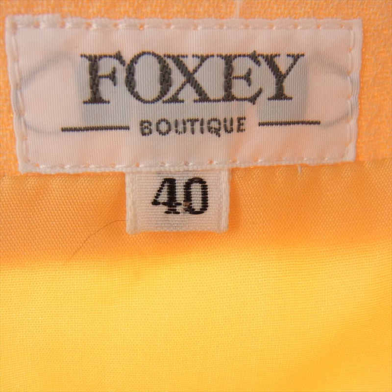 FOXEY フォクシー 裏地付き 半袖 ウール ワンピース イエロー系 40【中古】