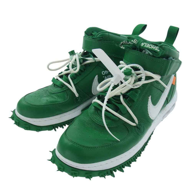 NIKE ナイキ × Off-White オフホワイト DR0500-300 Air Force 1 Mid SP LTHR Pine Green エアフォース1 ミッド パイングリーン スニーカー グリーン系 28cm【中古】