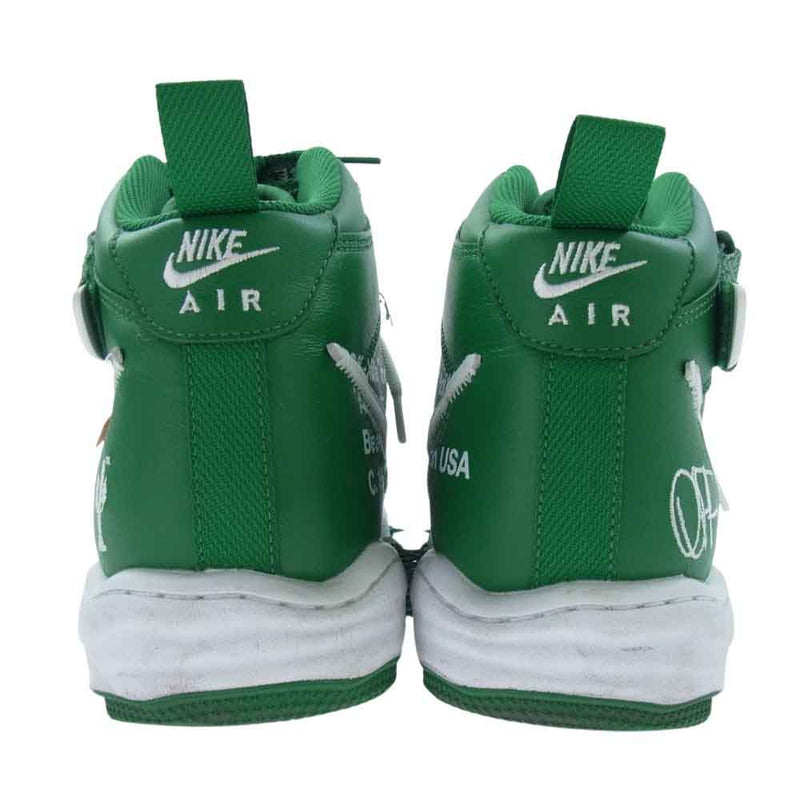 NIKE ナイキ × Off-White オフホワイト DR0500-300 Air Force 1 Mid SP LTHR Pine Green エアフォース1 ミッド パイングリーン スニーカー グリーン系 28cm【中古】