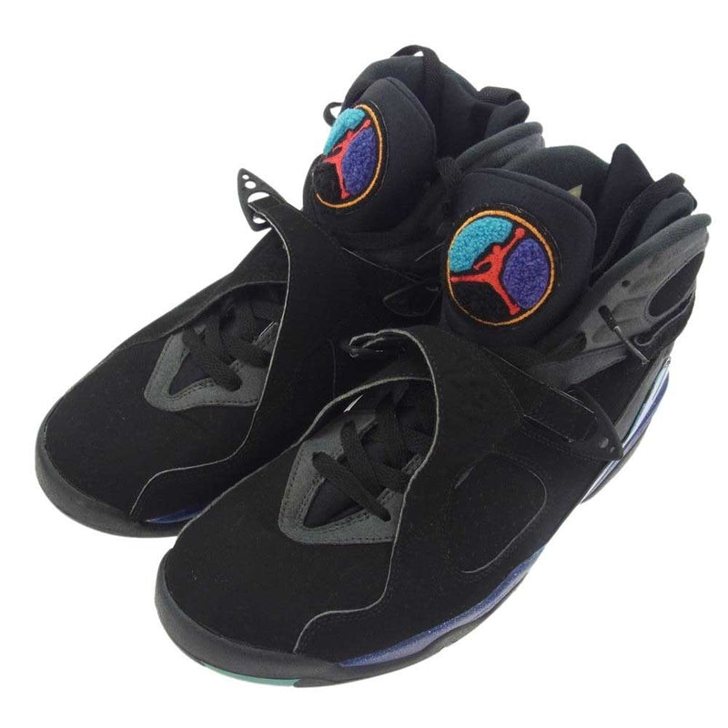 NIKE ナイキ 305381-025 Air Jordan 8 Retro Aqua (2015) エアジョーダン8 レトロ アクア スニーカー ブラック系 27.5cm【中古】