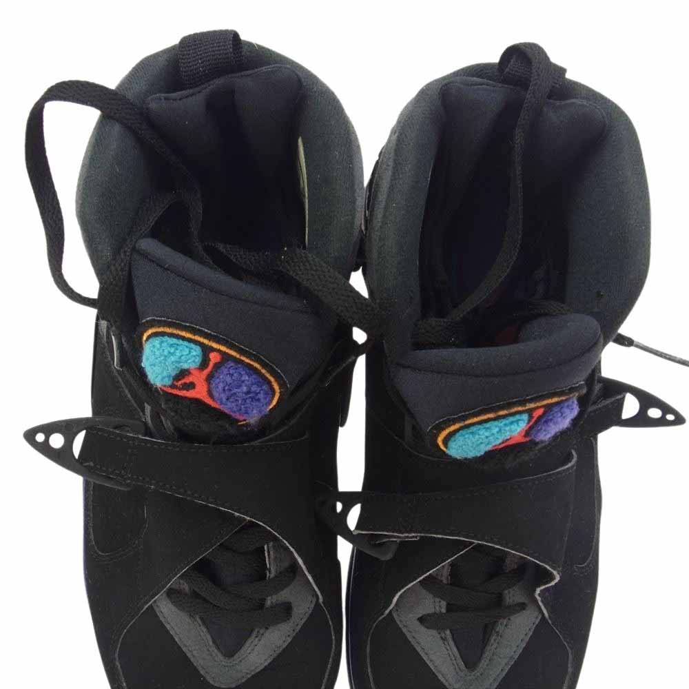 NIKE ナイキ 305381-025 Air Jordan 8 Retro Aqua (2015) エアジョーダン8 レトロ アクア スニーカー ブラック系 27.5cm【中古】