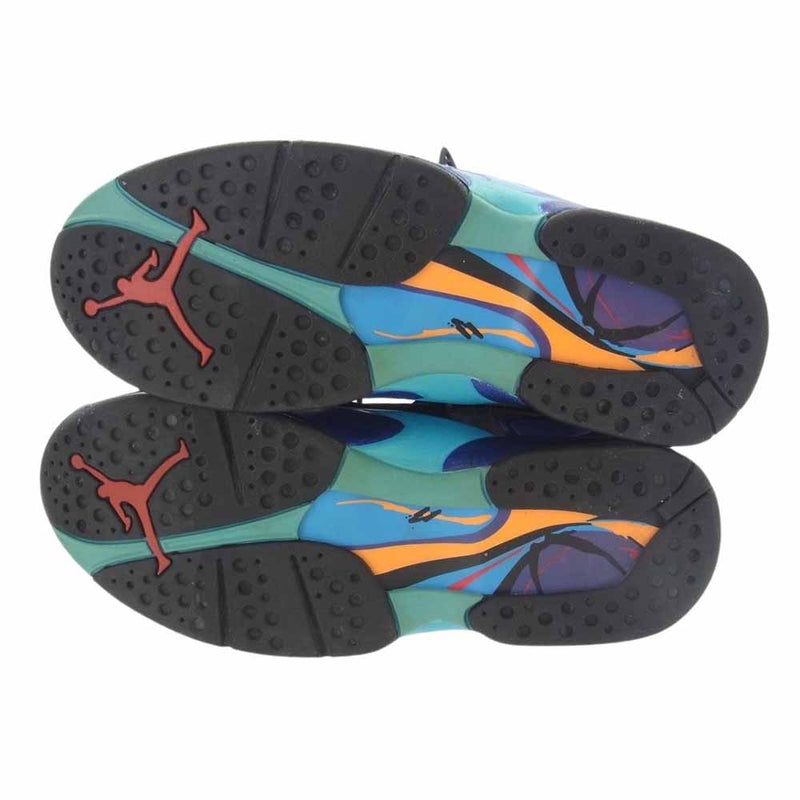 NIKE ナイキ 305381-025 Air Jordan 8 Retro Aqua (2015) エアジョーダン8 レトロ アクア スニーカー ブラック系 27.5cm【中古】