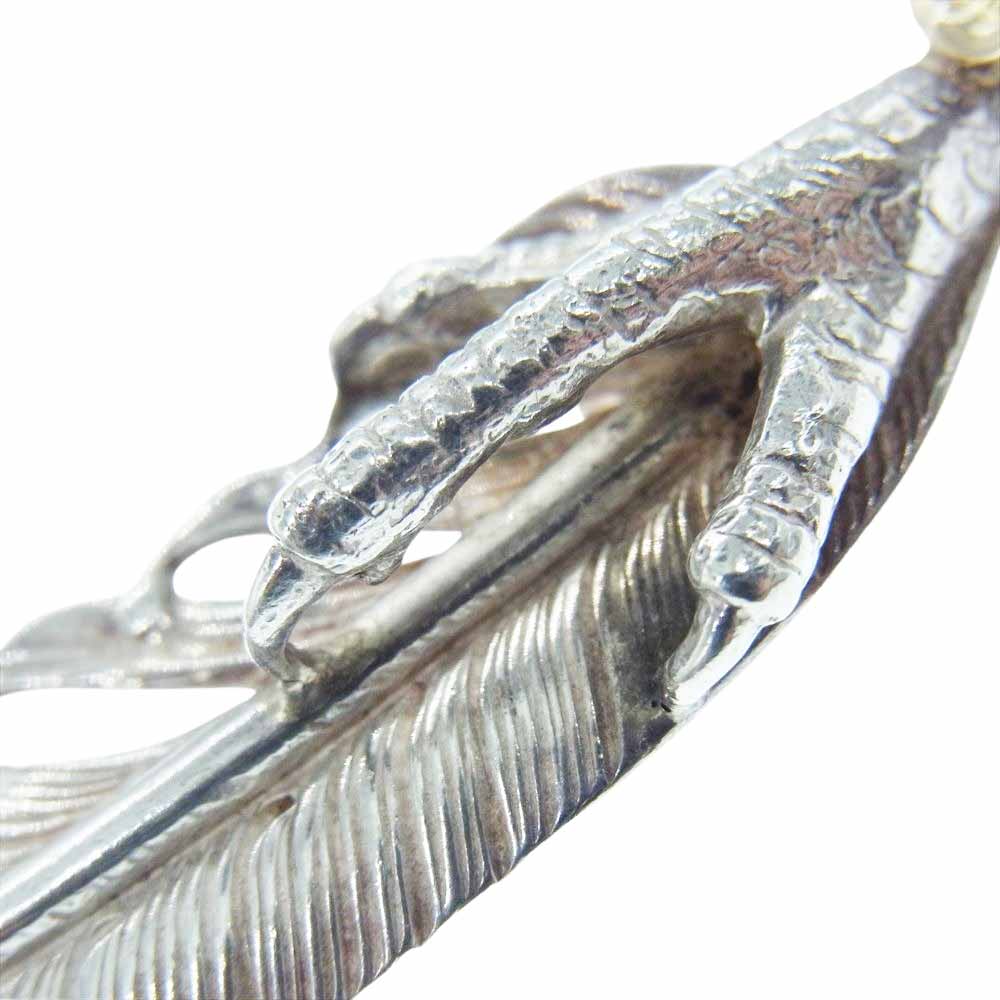 WINGROCK ウィングロック FC-2 K18 金メタル付き 左向き イーグルクロー シルバー フェザー L ネックレス ペンダント トップ シルバー系 ゴールド系【中古】