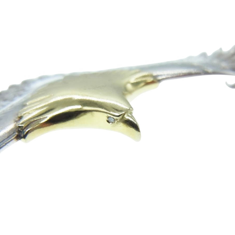 WINGROCK ウィングロック 頭金 K18 両目ダイヤ イーグル M ネックレス ペンダントトップ シルバー系 ゴールド系【中古】