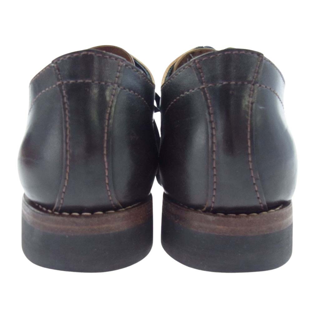 アルゴ  Horse Butt Oxford shoes Winch レザー レースアップ シューズ オーダーシューズ 茶芯 ダークブラウン系 US8EE【中古】