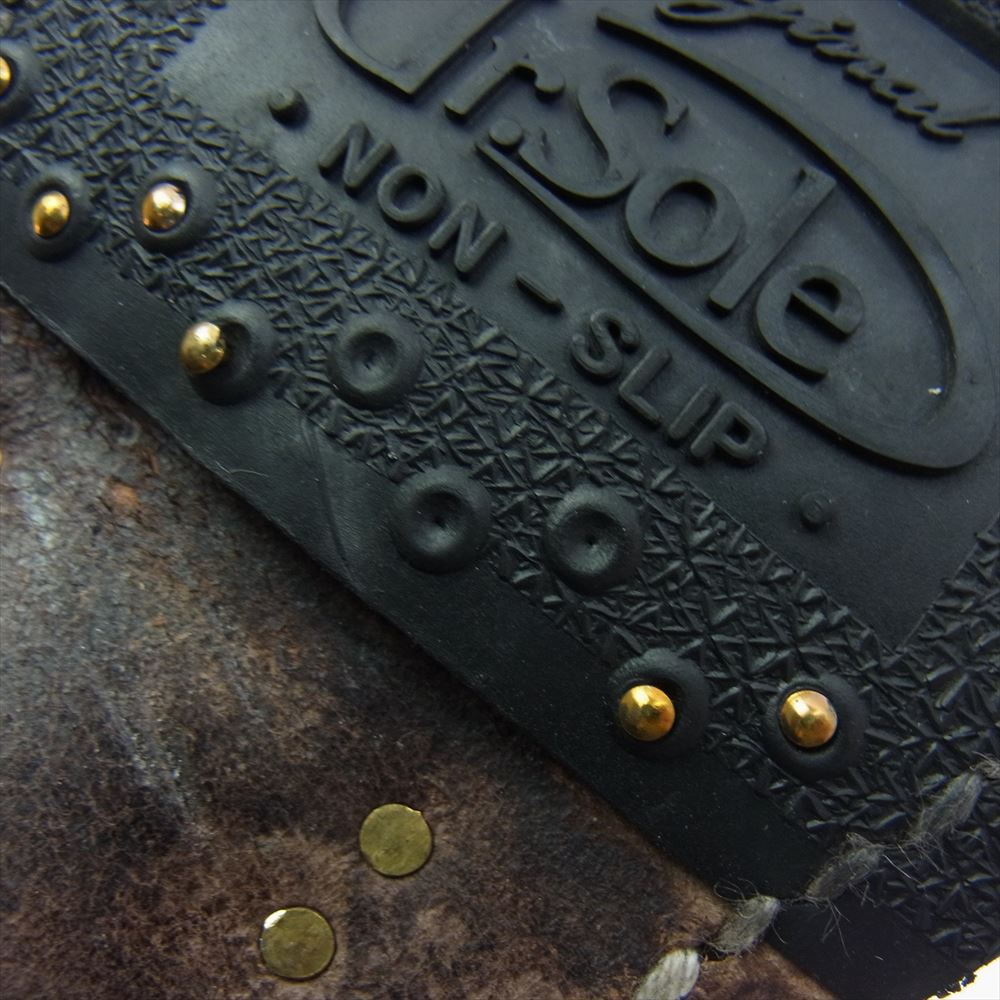 アルゴ  Horse Butt Oxford shoes Winch レザー レースアップ シューズ オーダーシューズ 茶芯 ダークブラウン系 US8EE【中古】