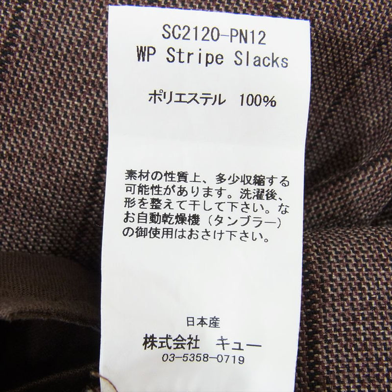 サノバチーズ 21AW SC2120-PN12 WP Stripe Slacks ストライプ スラックス パンツ ブラウン系 M【中古】