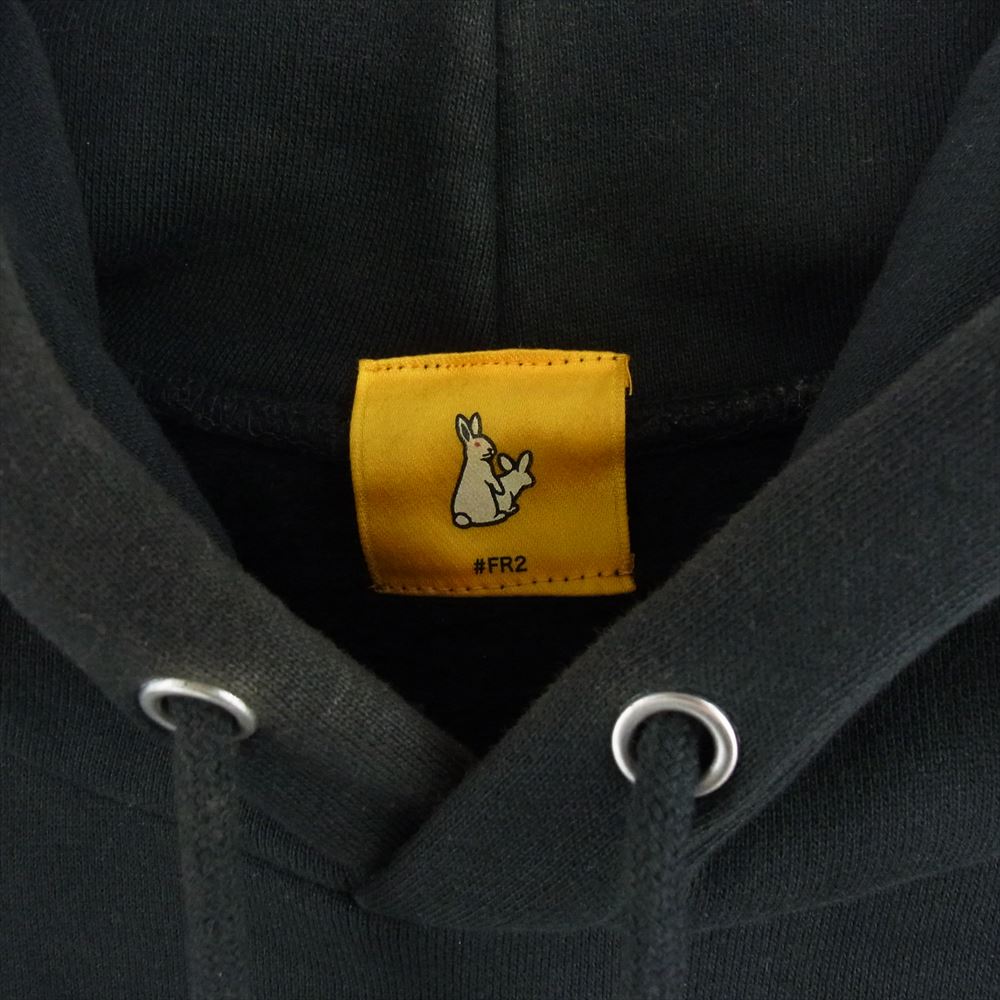 エフアールツー SMOKING KILLS PARKA スモーキングキルズ プリント プルオーバー パーカー フーディ ブラック系 S【中古】