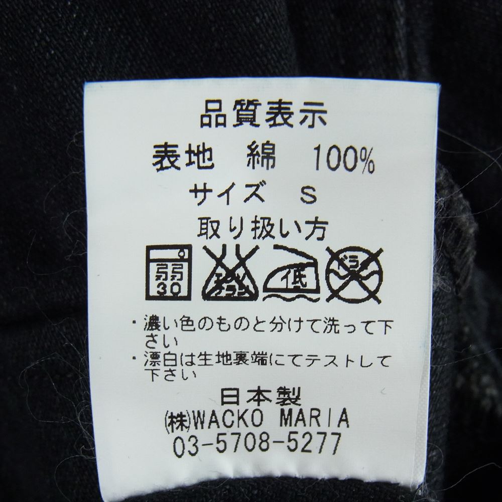 WACKO MARIA ワコマリア バニーガール 刺繍 ブラックデニム 長袖 シャツ ブラック系 S【中古】