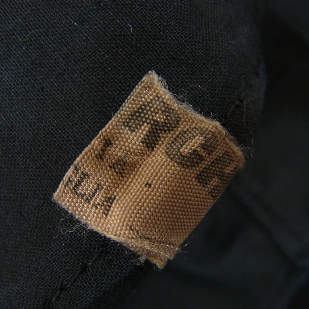 ヴィンテージ italian army イタリア軍 50s 実物 ブラック後染め オーバーパンツ ゴム引き ブラック系 サイズ表記無【中古】