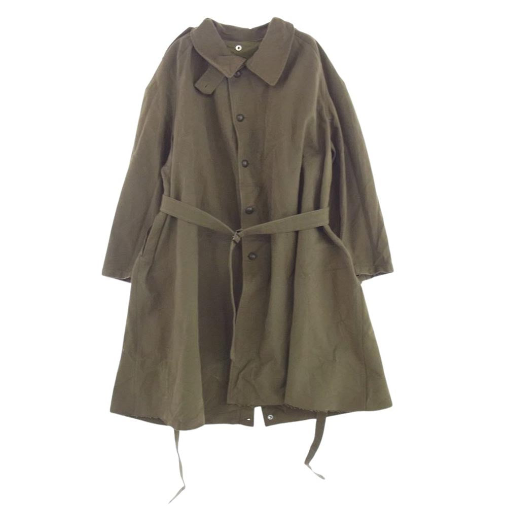 ヴィンテージ French Army M-35 Motorcycle Coat Long Type 実物 フランス軍 モーターサイクルコート カーキ系 6【中古】