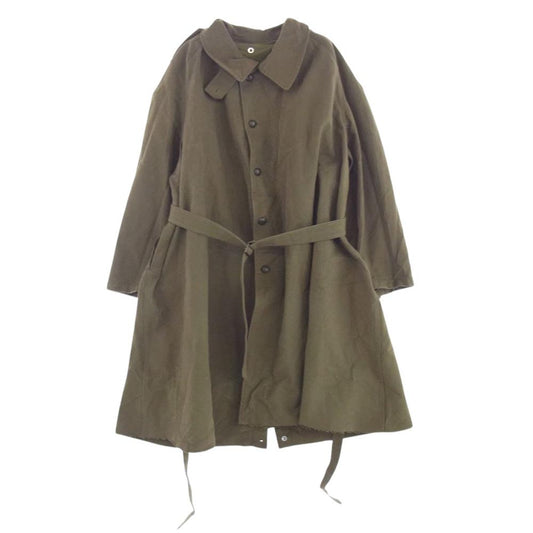 ヴィンテージ French Army M-35 Motorcycle Coat Long Type 実物 フランス軍 モーターサイクルコート カーキ系 6【中古】
