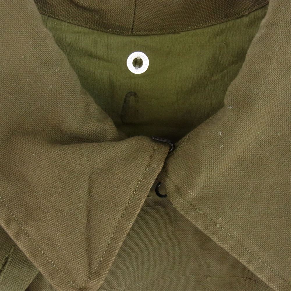 ヴィンテージ French Army M-35 Motorcycle Coat Long Type 実物 フランス軍 モーターサイクルコート カーキ系 6【中古】