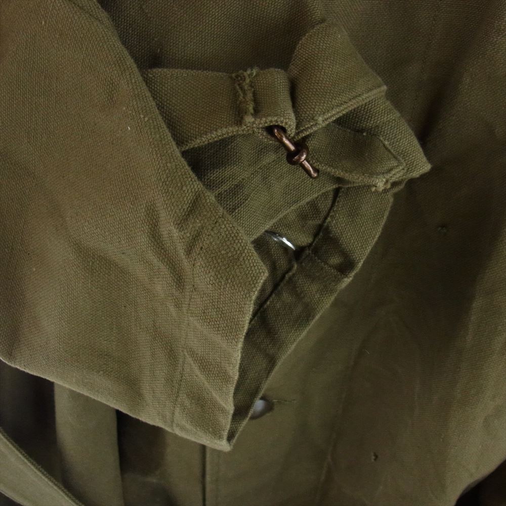 ヴィンテージ French Army M-35 Motorcycle Coat Long Type 実物 フランス軍 モーターサイクルコート カーキ系 6【中古】