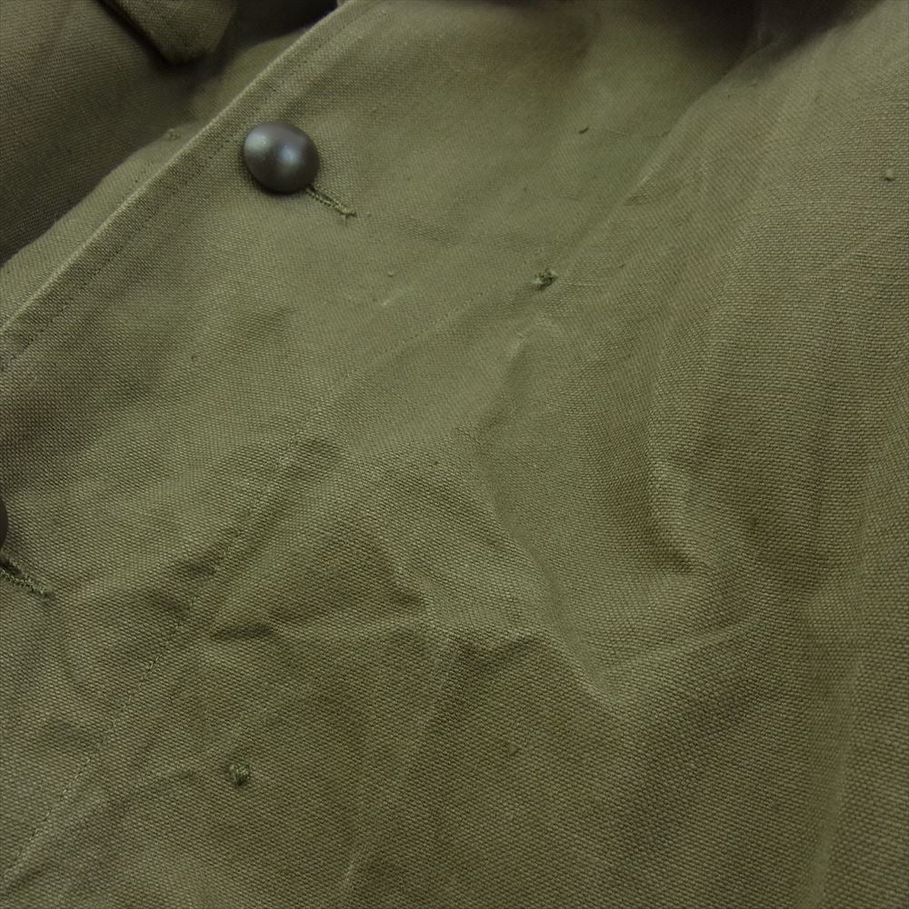 ヴィンテージ French Army M-35 Motorcycle Coat Long Type 実物 フランス軍 モーターサイクルコート カーキ系 6【中古】