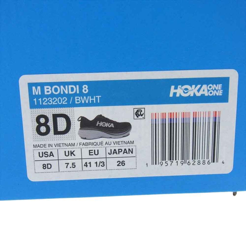 HOKA ONE ONE ホカ オネオネ 1123202 BONDI 8 ボンダイ 8 ランニング シューズ スニーカー ブラック系 26cm【極上美品】【中古】