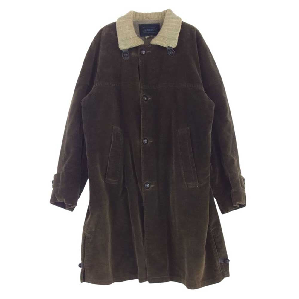 ブレント 60s Vintage モンゴメリーワード 黒タグ リブ ショール カラー コーデュロイ 裏ボア クルミボタン ロングコート カーキ系【中古】
