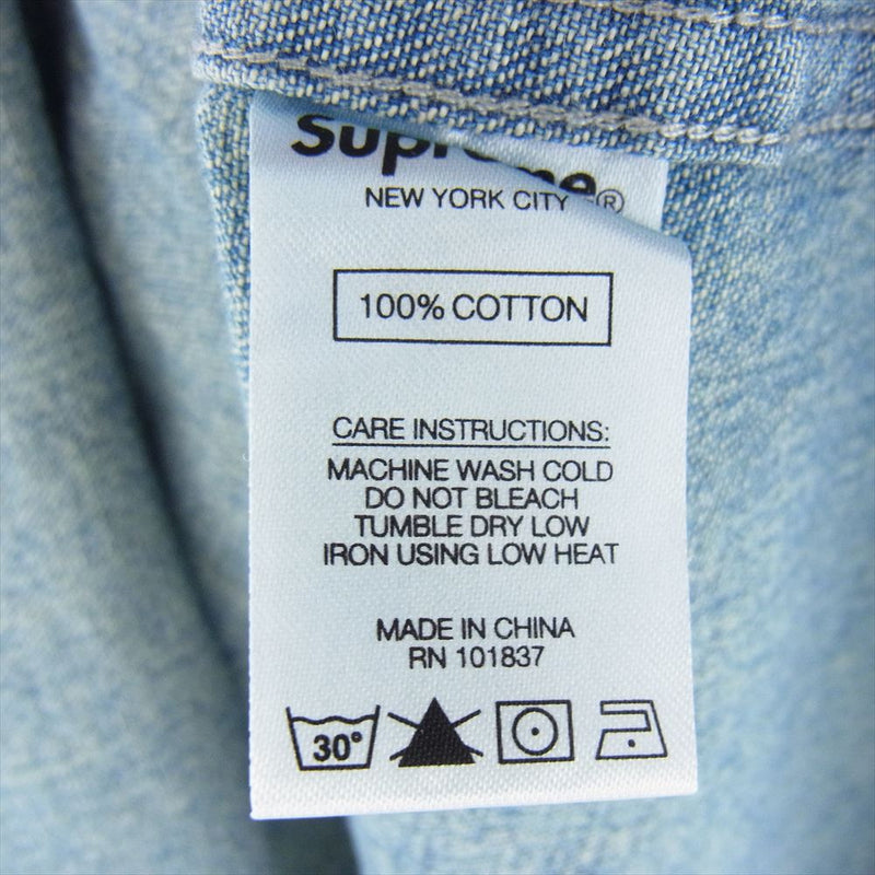 Supreme シュプリーム 20AW Classic Logo Denim Shirt クラシック ロゴ デニム シャツ 長袖 インディゴブルー系 S【中古】