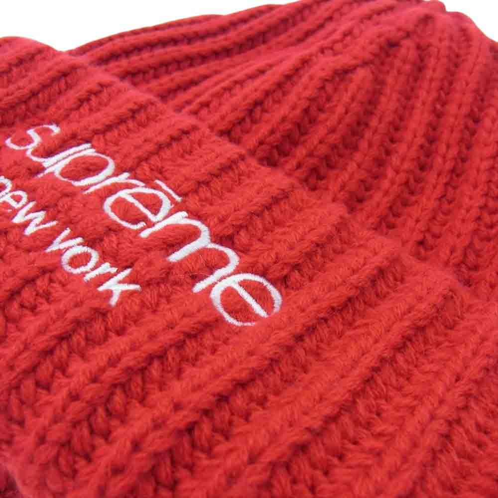 Supreme シュプリーム 23AW Classic Logo Chunky Ribbed Beanie クラシック ロゴ チャンキー リブ ビーニー ニットキャップ レッド系【美品】【中古】