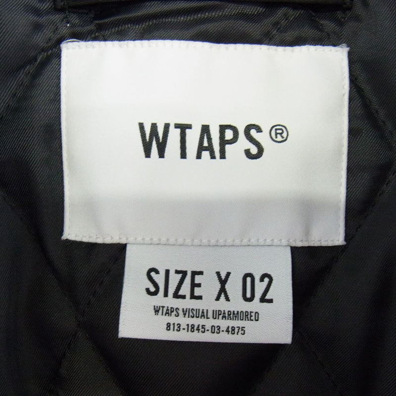 WTAPS ダブルタップス 22SS 221TQDT-JKM01 TEAM JACKET NYLON TWILL TEXTILE クロスボーン刺繍 ナイロン チーム ジャケット ブラック系 02【美品】【中古】