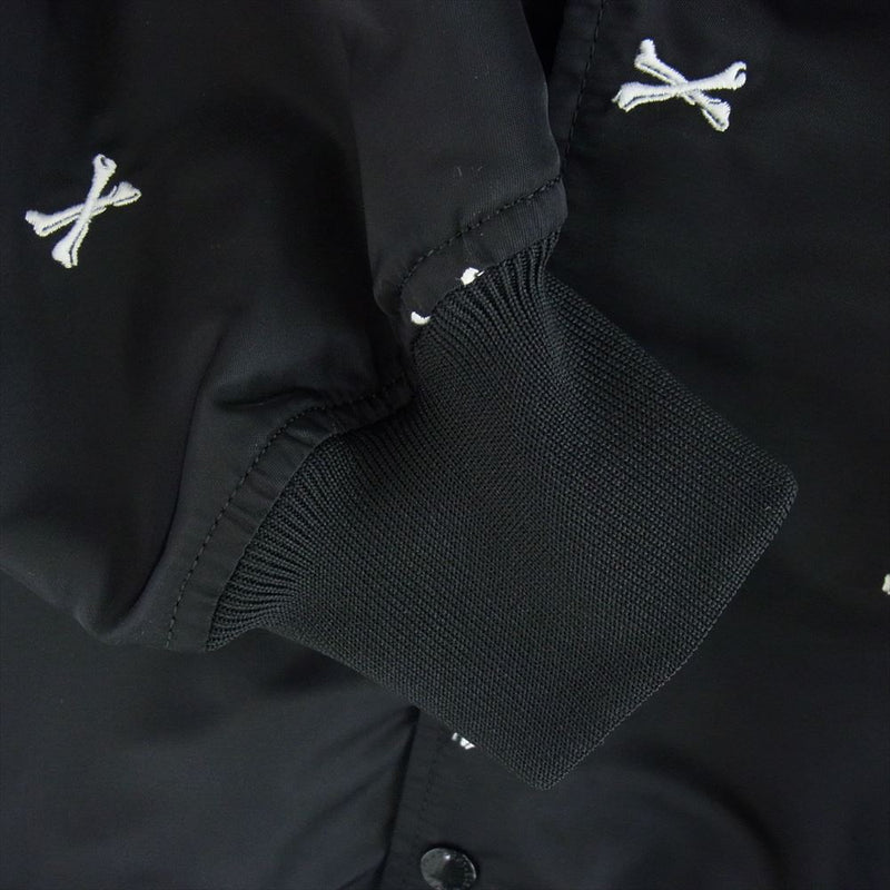 WTAPS ダブルタップス 22SS 221TQDT-JKM01 TEAM JACKET NYLON TWILL TEXTILE クロスボーン刺繍 ナイロン チーム ジャケット ブラック系 02【美品】【中古】