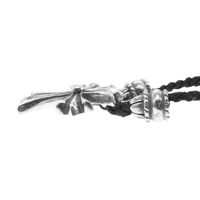 CHROME HEARTS クロムハーツ（原本無） スモール CHクロス ペンダントトップ クリンプト レザーブレード ネックレス シルバー系【中古】