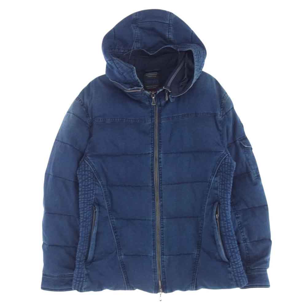 ニコルクラブフォーメン 9564-3704 フード付き デニム ダウン ジャケット ブルー系【中古】