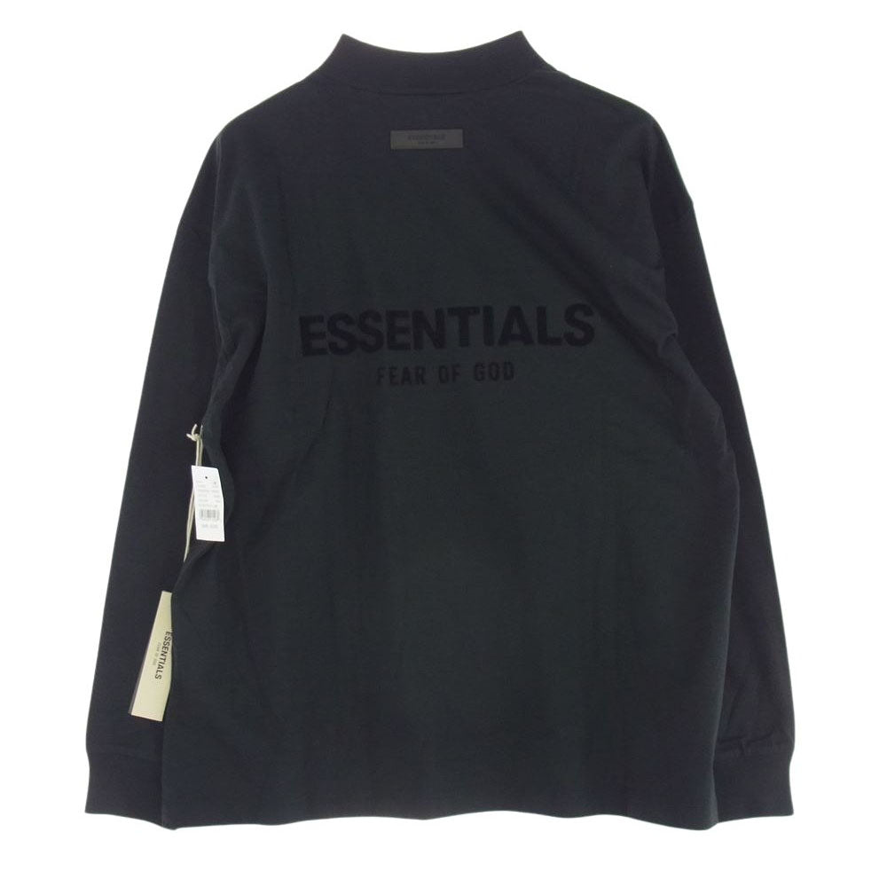 FEAR OF GOD フィアオブゴッド ESSENTIALS エッセンシャルズ ロゴ モックネック Tシャツ ロング スリーブ カットソー 長袖 グレー系 S【中古】