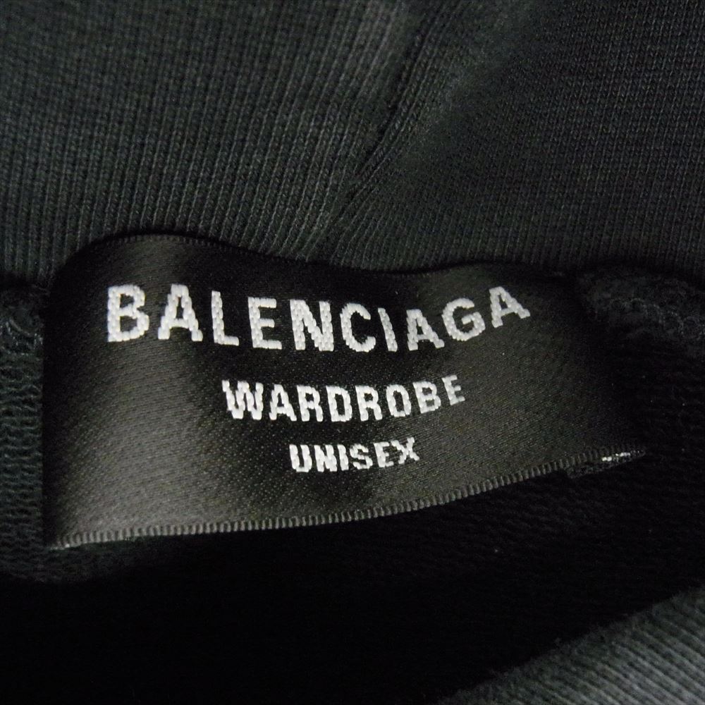 BALENCIAGA バレンシアガ 21AW  620973 TKVI9 POLITICAL CAMPAIGN HOODIE LARGE FIT キャンペーン ロゴ ダメージ加工 プルオーバーパーカー グレー系 S【中古】